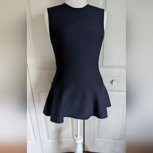 Zara Navy Blue Sleeveless Peplum Top